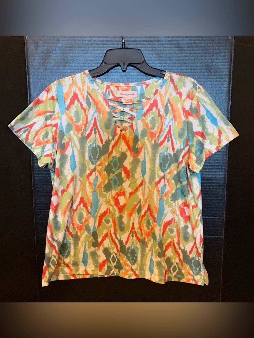 Allison Daley Multicolor Short Sleeve Top